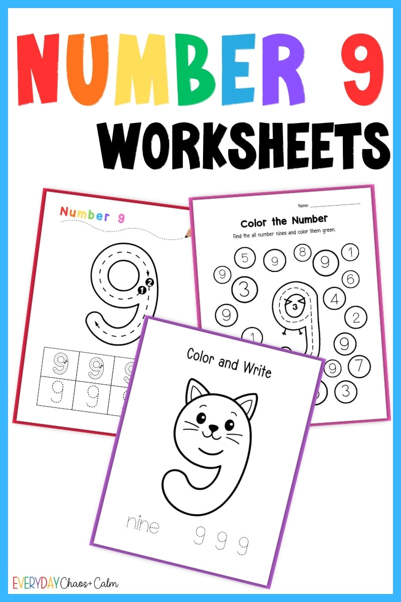 Printable Number 9 Worksheets