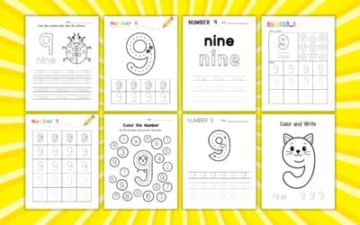 Printable Number 9 Worksheets