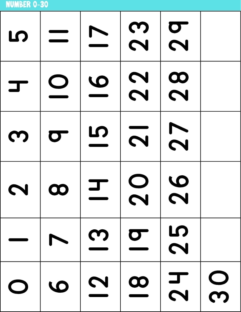 printable Number BINGO game, education printable, PDF