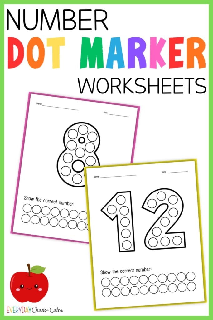 number dot marker printables