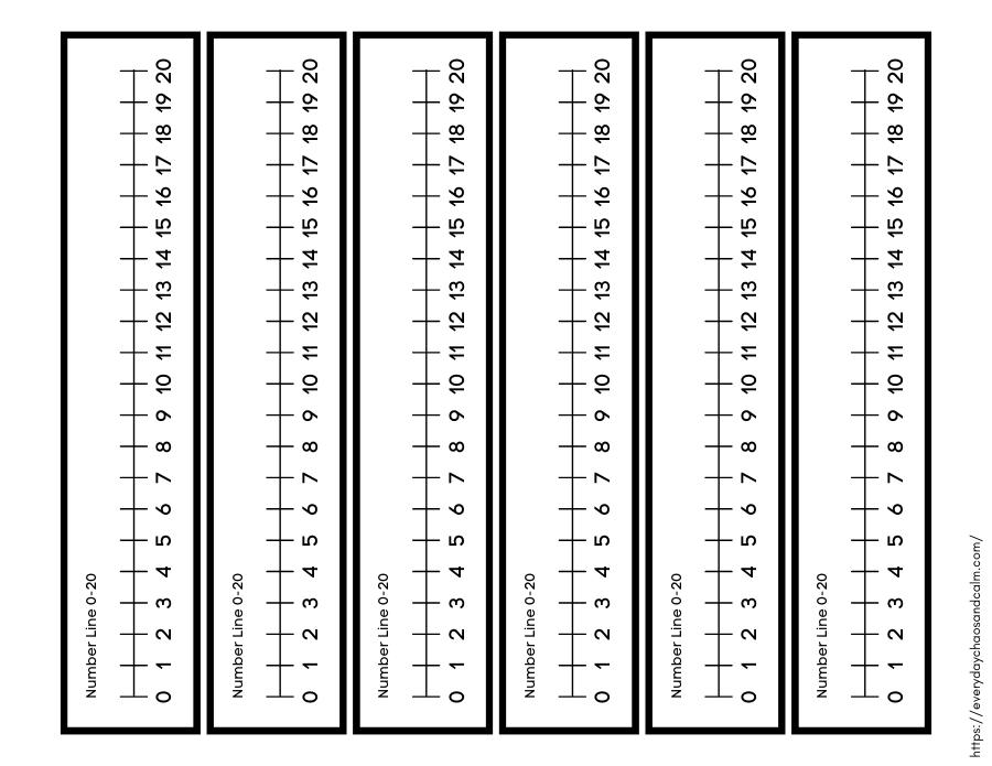 Printable 1-20 Number Lines Free printable number lines, for adding and subtracting, math, pdf, elementary grades, print, download.