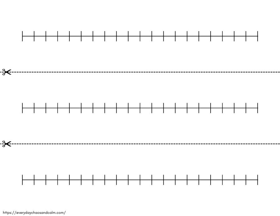 Printable Desk Number Lines- Blank Free printable number lines, for adding and subtracting, math, pdf, elementary grades, print, download.