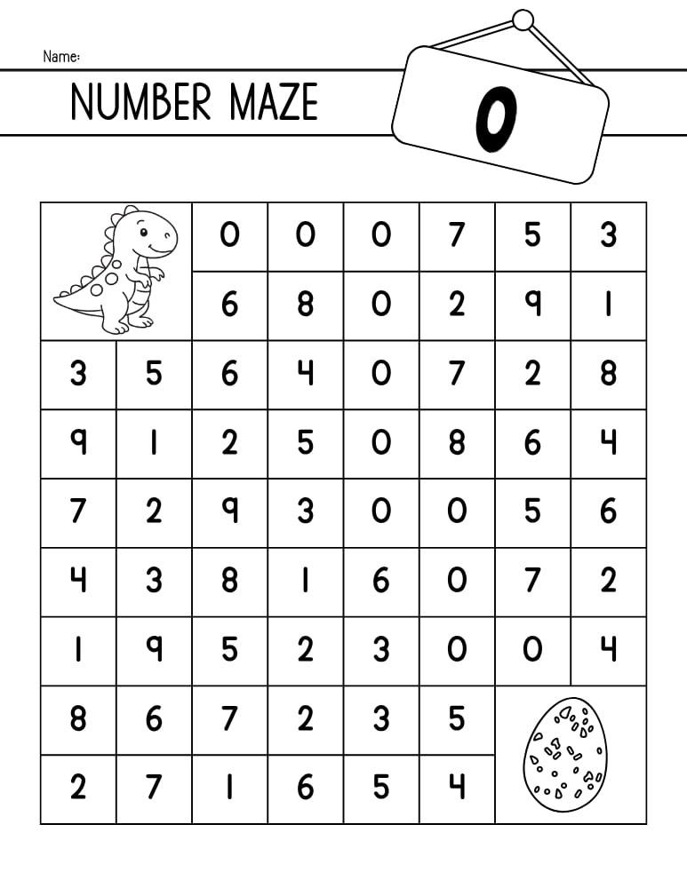 number mazes, math, preschool, education printable, PDF, instant download,