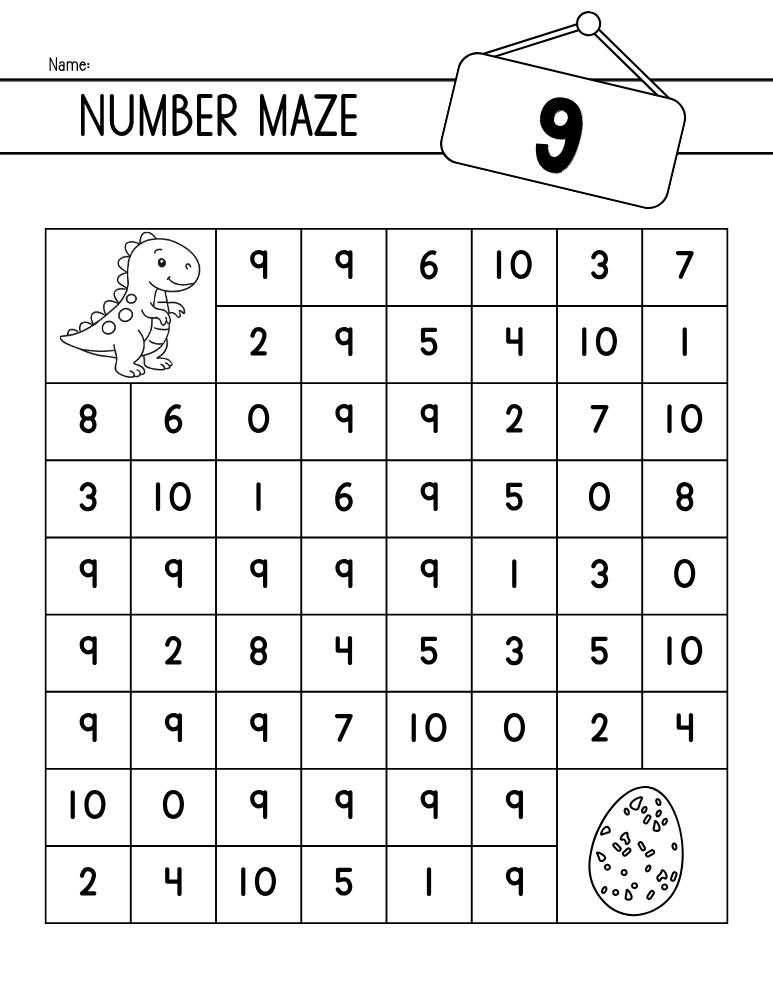 number mazes, math, preschool, education printable, PDF, instant download,