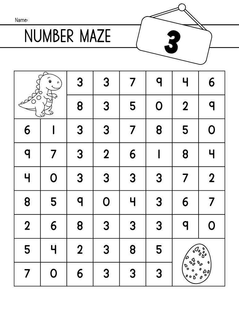 number mazes, math, preschool, education printable, PDF, instant download,