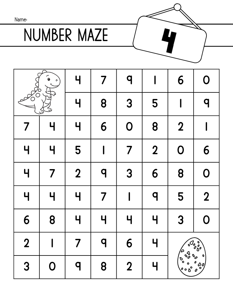 number mazes, math, preschool, education printable, PDF, instant download,