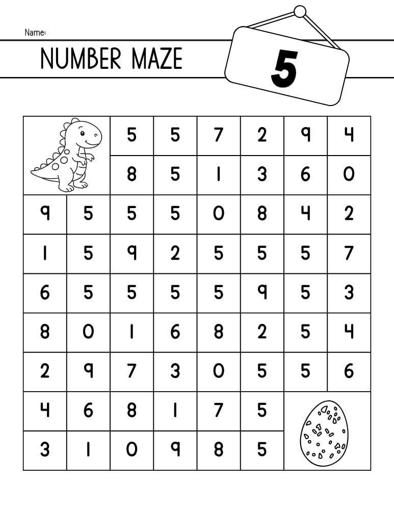 number mazes, math, preschool, education printable, PDF, instant download,