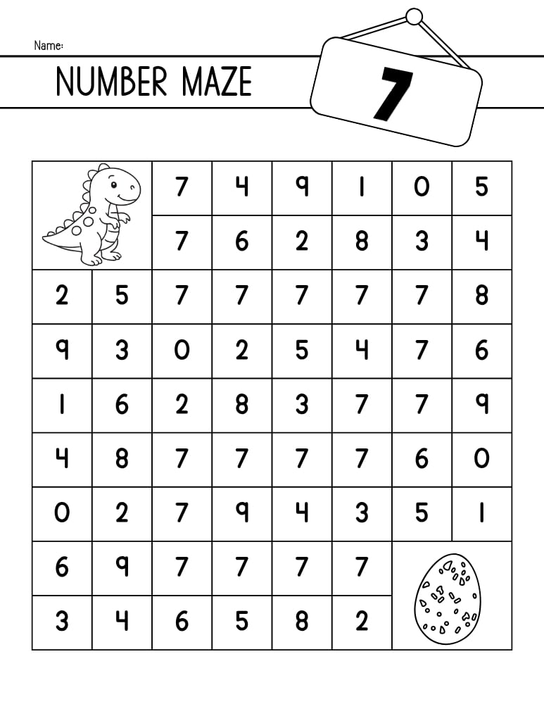 number mazes, math, preschool, education printable, PDF, instant download,