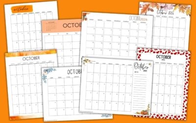 Free Printable October 2026 Calendars