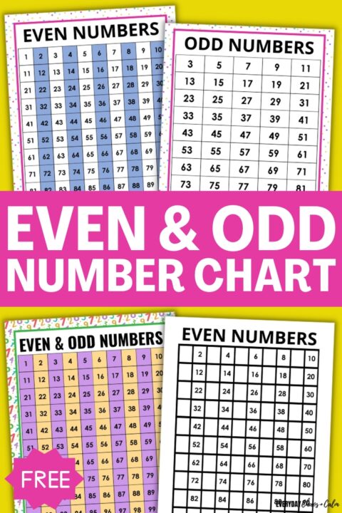 Free Printable Odd And Even Numbers Charts