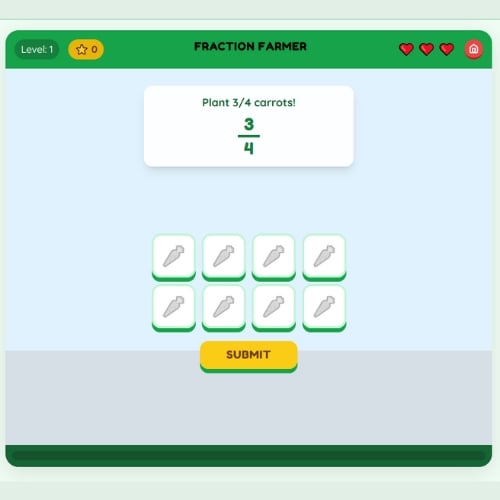 online fraction practice game
