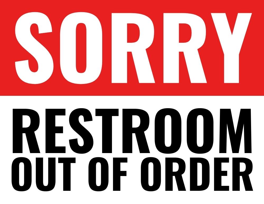 printable bathroom out of order signs, PDF, instant download, 