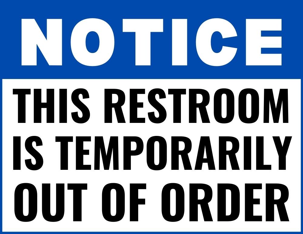 printable restroom out of order signs, PDF, instant download, 