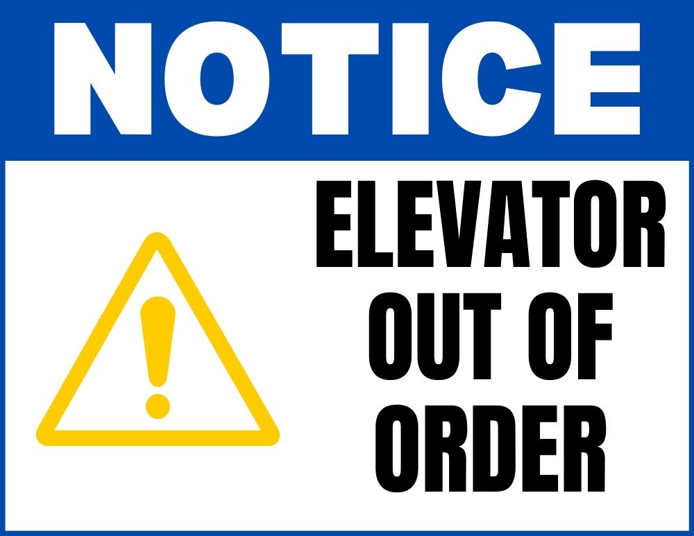 printable elevator out of order signs, PDF, instant download, 