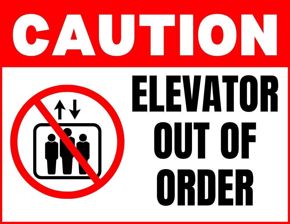 printable elevator out of order signs, PDF, instant download, 