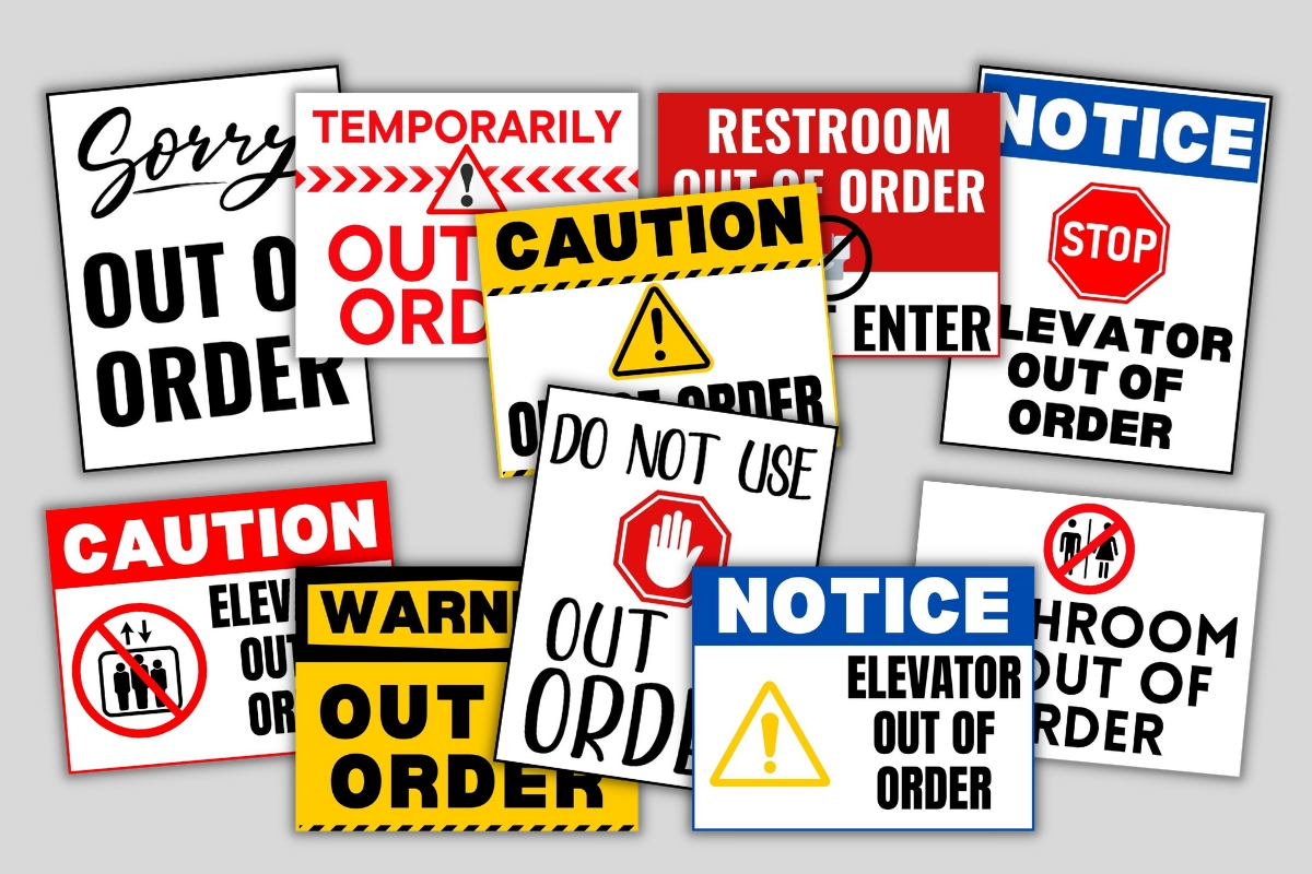 printable out of order signs example pages