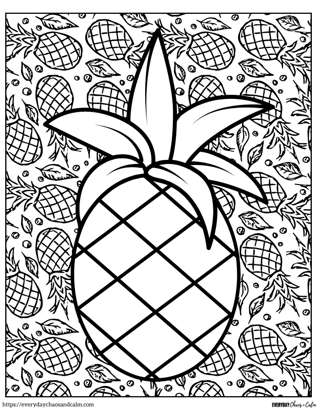 Pineapple Coloring Page #5 Free printable pineapple coloring pages, pdf, for kids, print, download.
