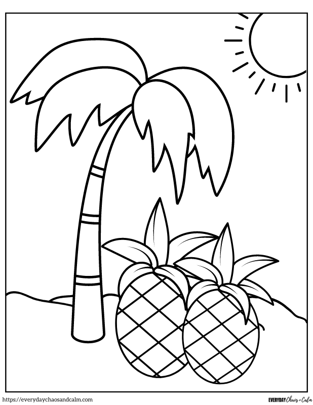Pineapple Coloring Page #6 Free printable pineapple coloring pages, pdf, for kids, print, download.