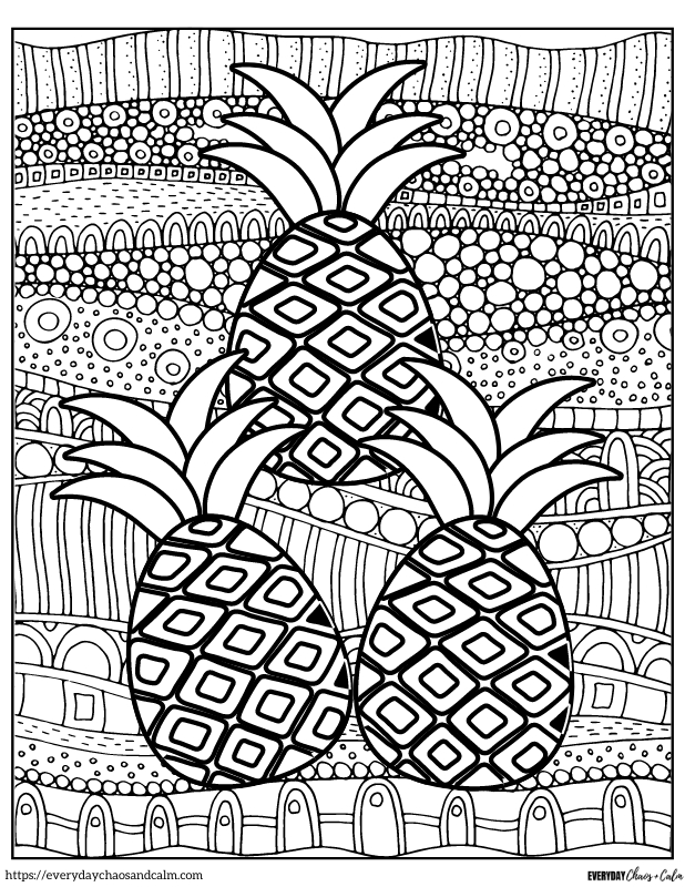 Pineapple Coloring Page #8 Free printable pineapple coloring pages, pdf, for kids, print, download.