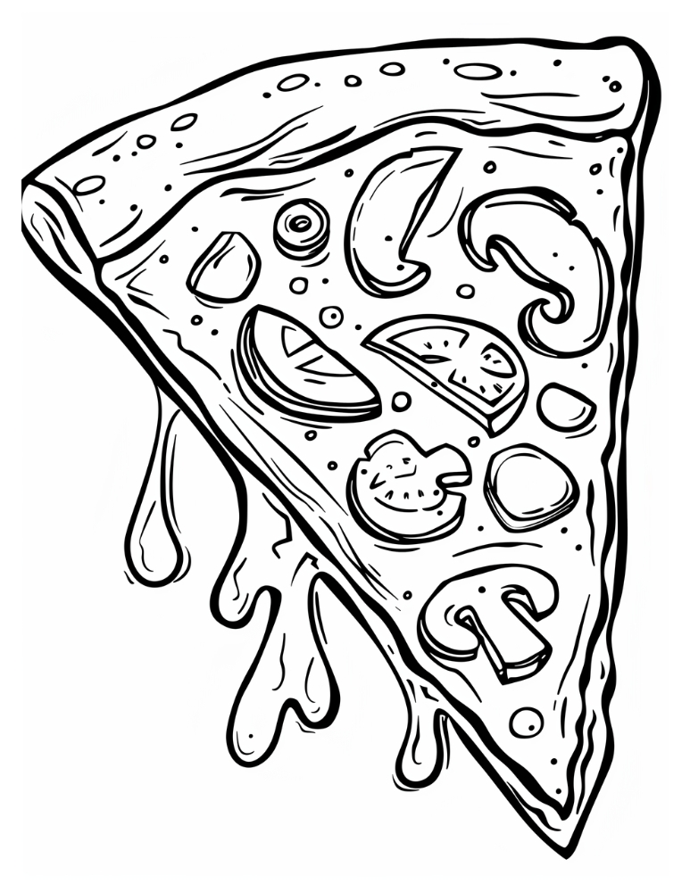 Free Printable Pizza Coloring Pages