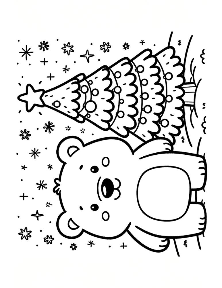 polar bear coloring page, PDF, instant download, kids