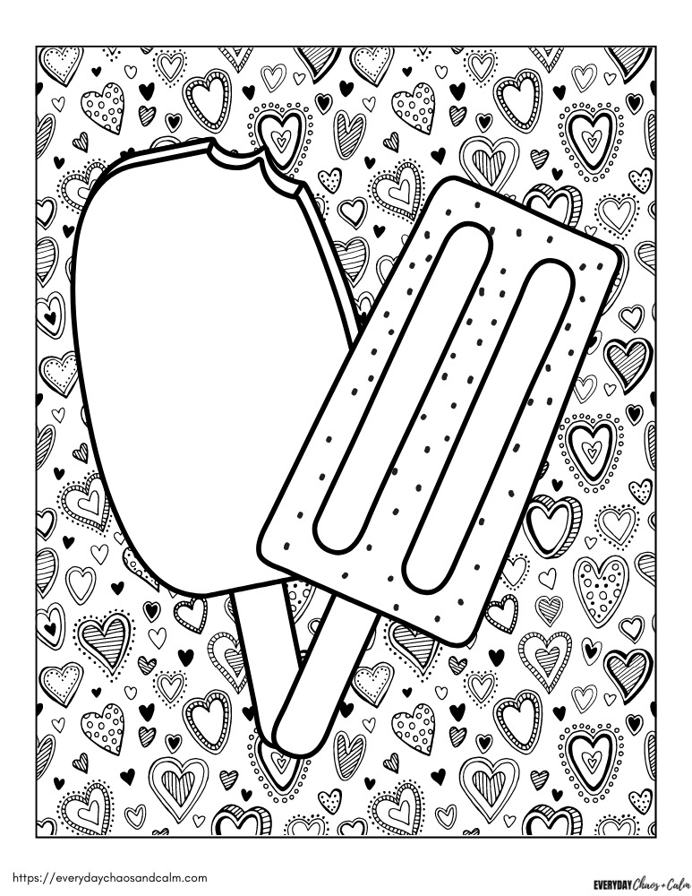 printable popsicle coloring page for kids