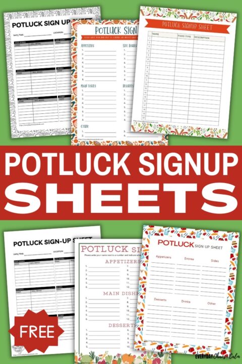 Free Printable Potluck Sign Up Sheets