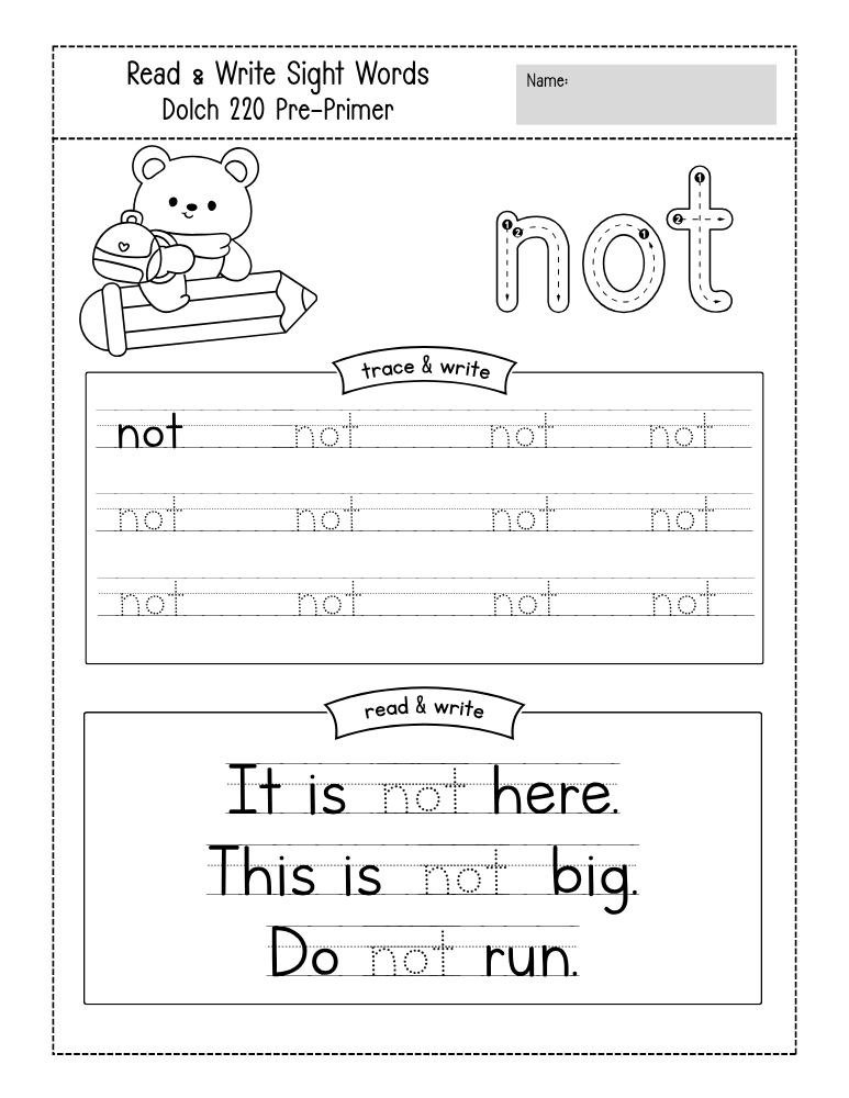 preschool sight word worksheets, reading, education printable, PDF, instant download, kids