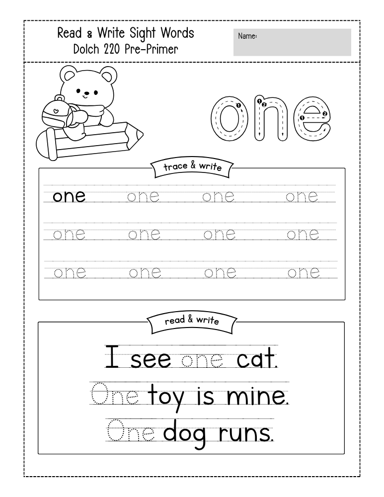 preschool sight word worksheets, reading, education printable, PDF, instant download, kids