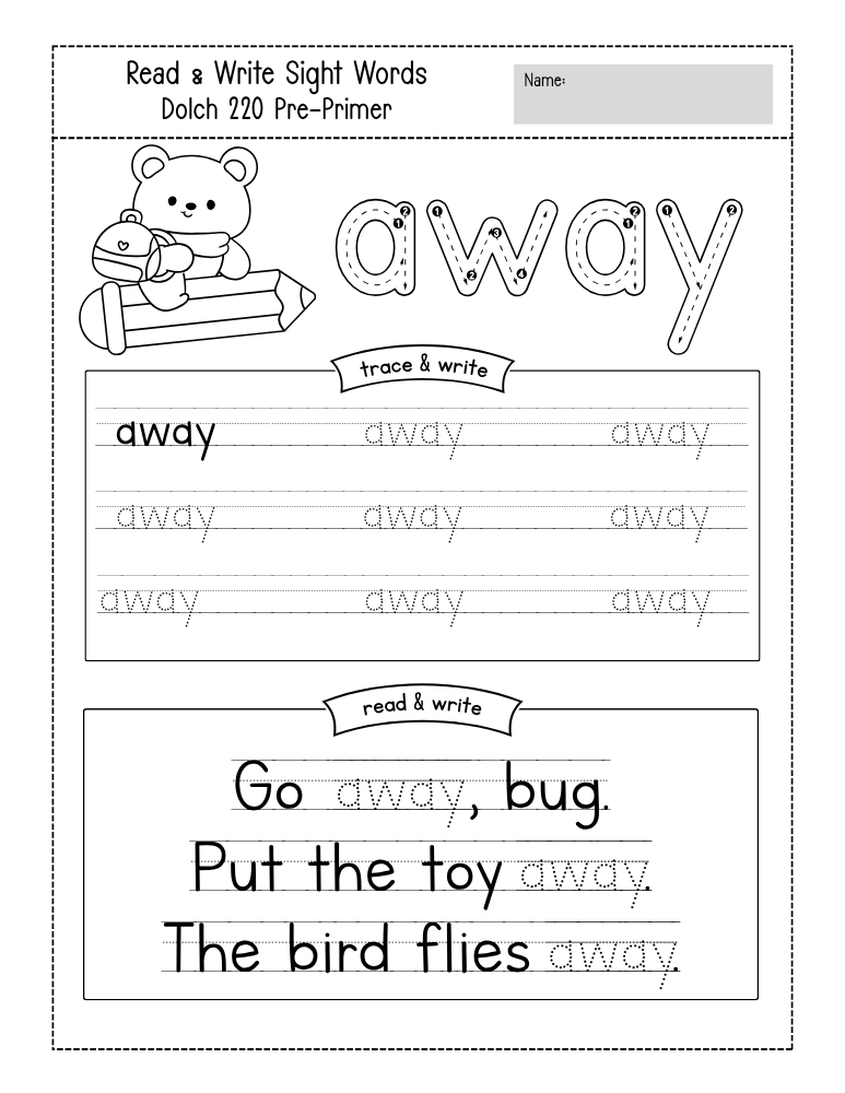 preschool sight word worksheets, reading, education printable, PDF, instant download, kids