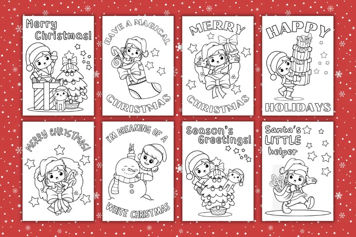 Free Printable Christmas Cards to Color - Easy Peasy and Fun