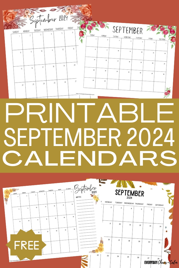 printable September 2024 calendars