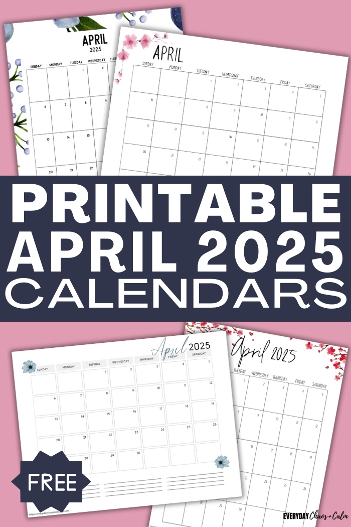 Free Printable April 2025 Calendars