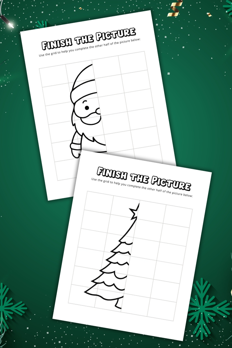 printable christmas finish the picture