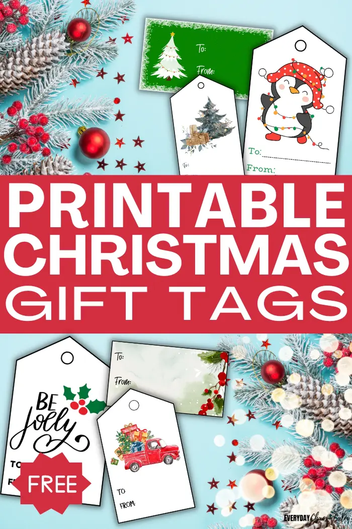 Christmas Gift Tag, Holiday Gift Tag, Christmas Holly & Pine Tags PRINTED Gift  Tags With String, Holiday Gift Tags 