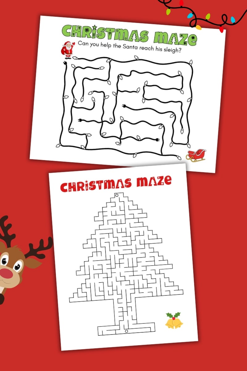 printable christmas maze
