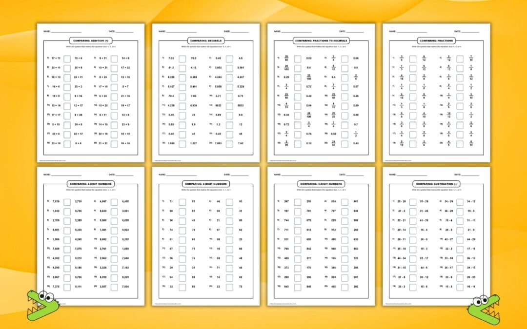 Free Printable Comparing Number Worksheets
