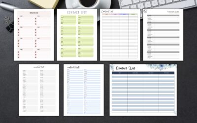 Printable Contact List Templates