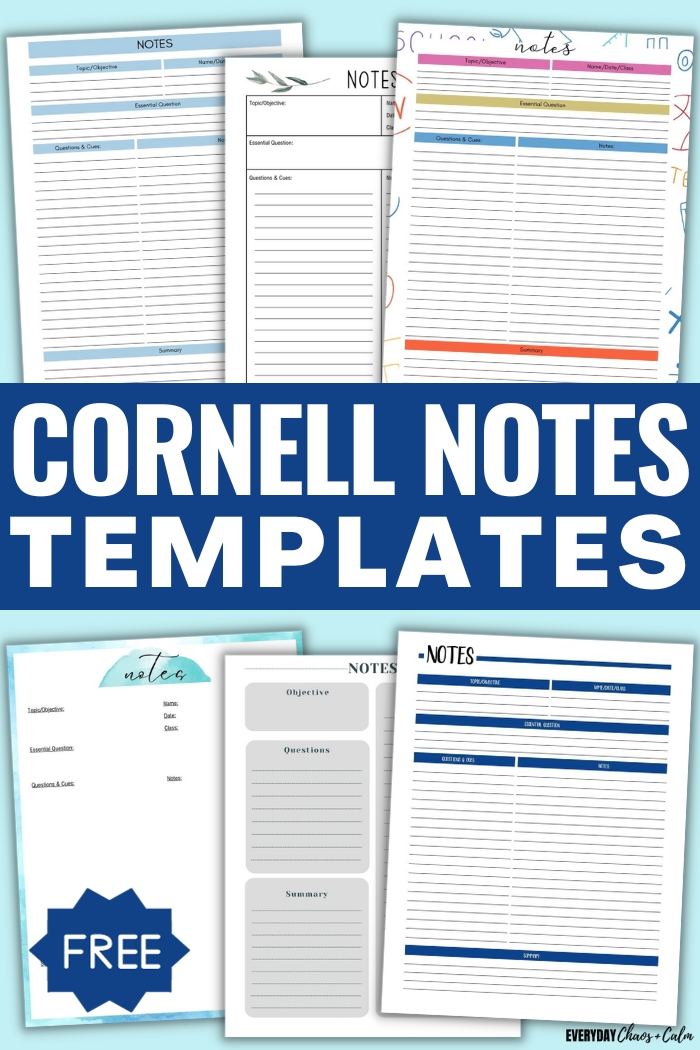 printable cornell notes templates