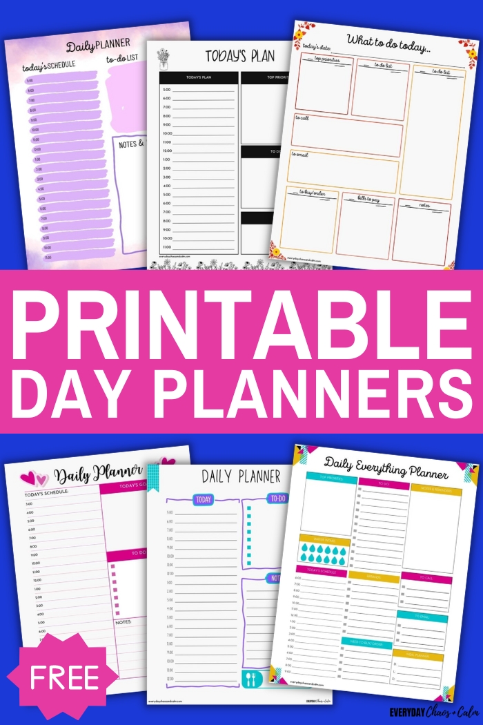 printable daily planner with example pages