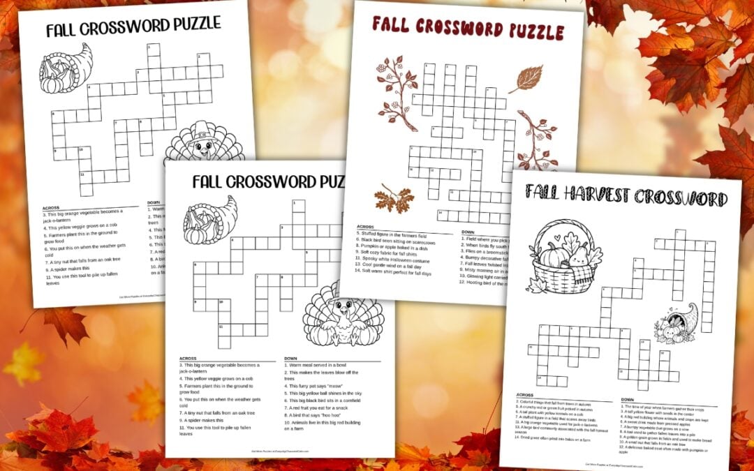 Free Fall Crossword Puzzles