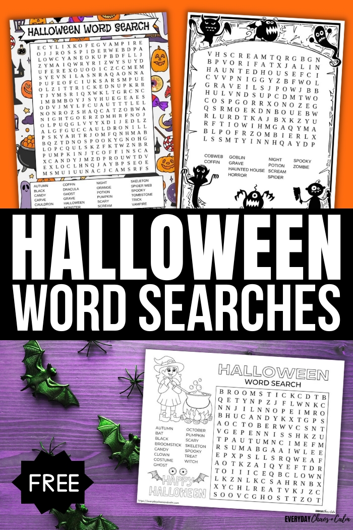 printable halloween word searches