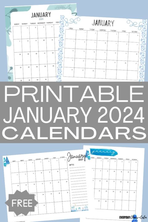 Free Printable January 2024 Calendars