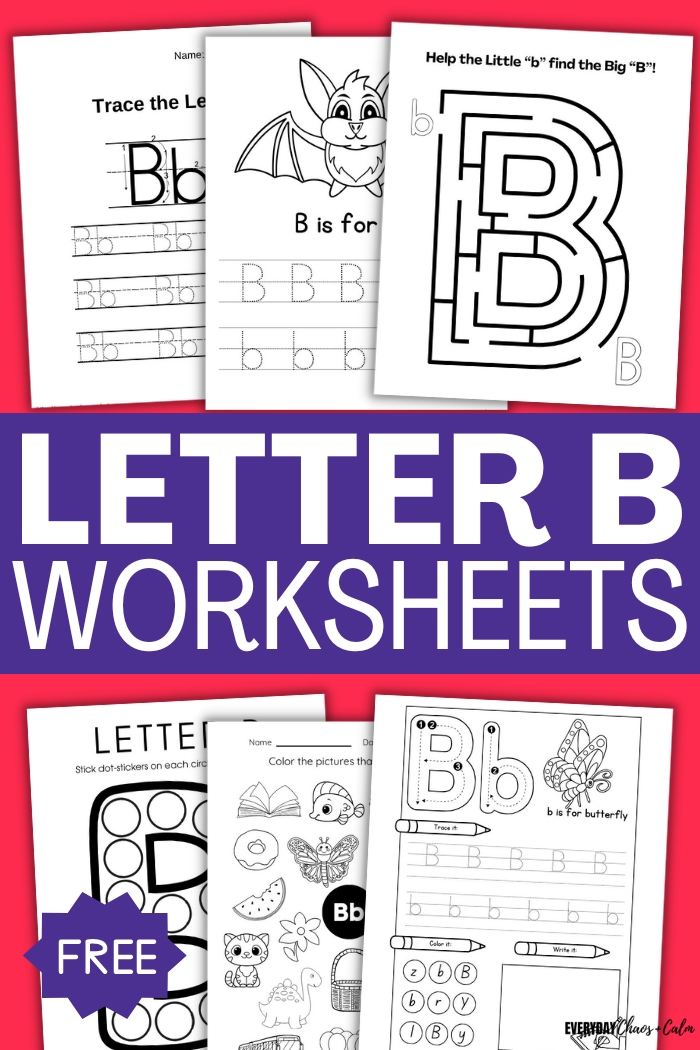 printable letter B worksheets