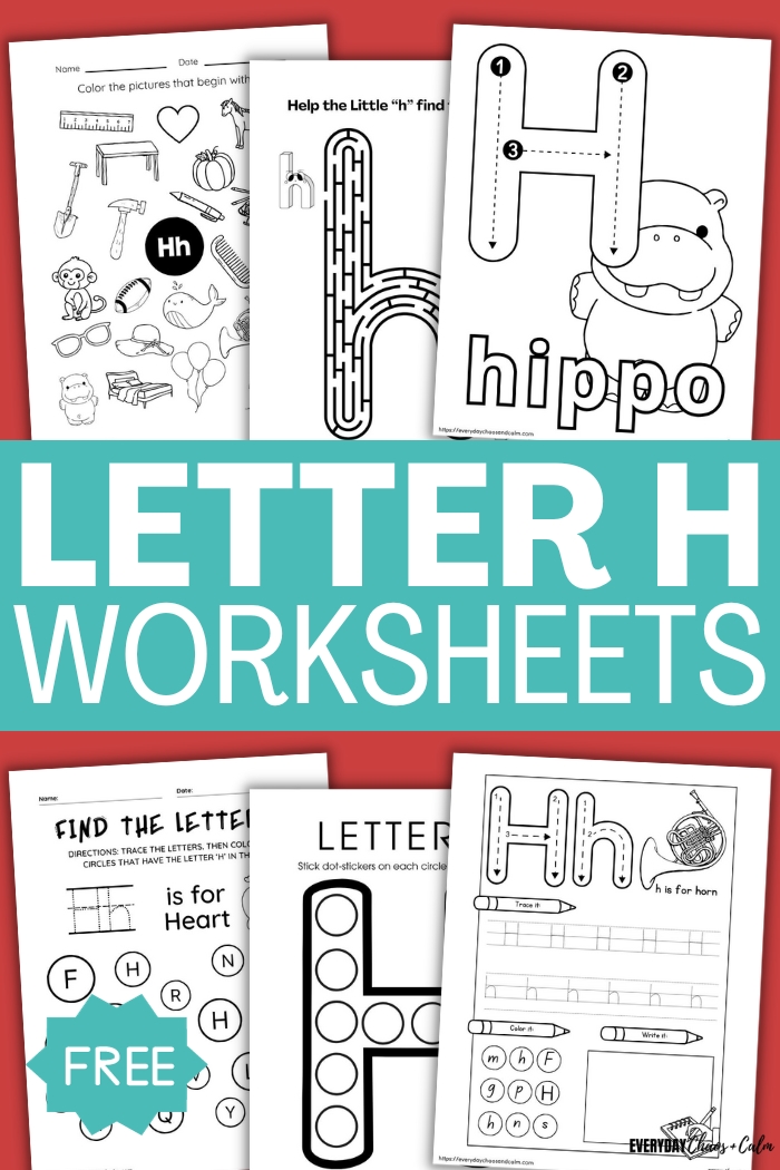printable letter H worksheets