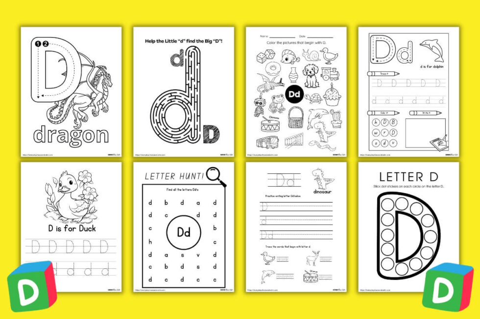 Free Printable Letter D Worksheets