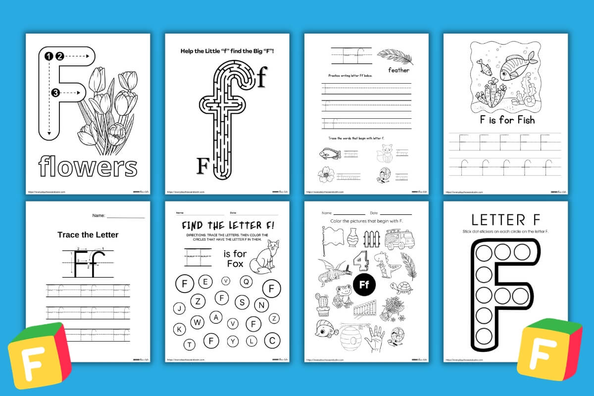printable letter f worksheets 