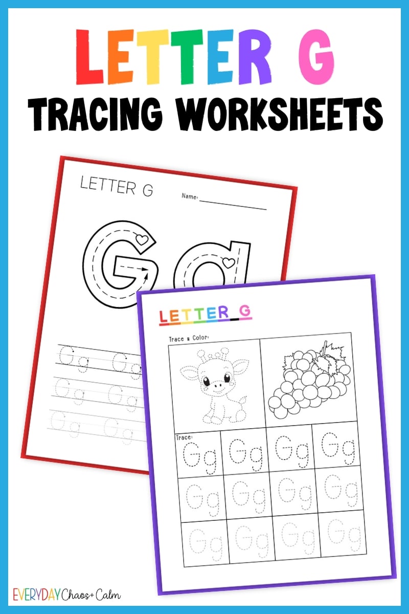 printable letter g tracing worksheets