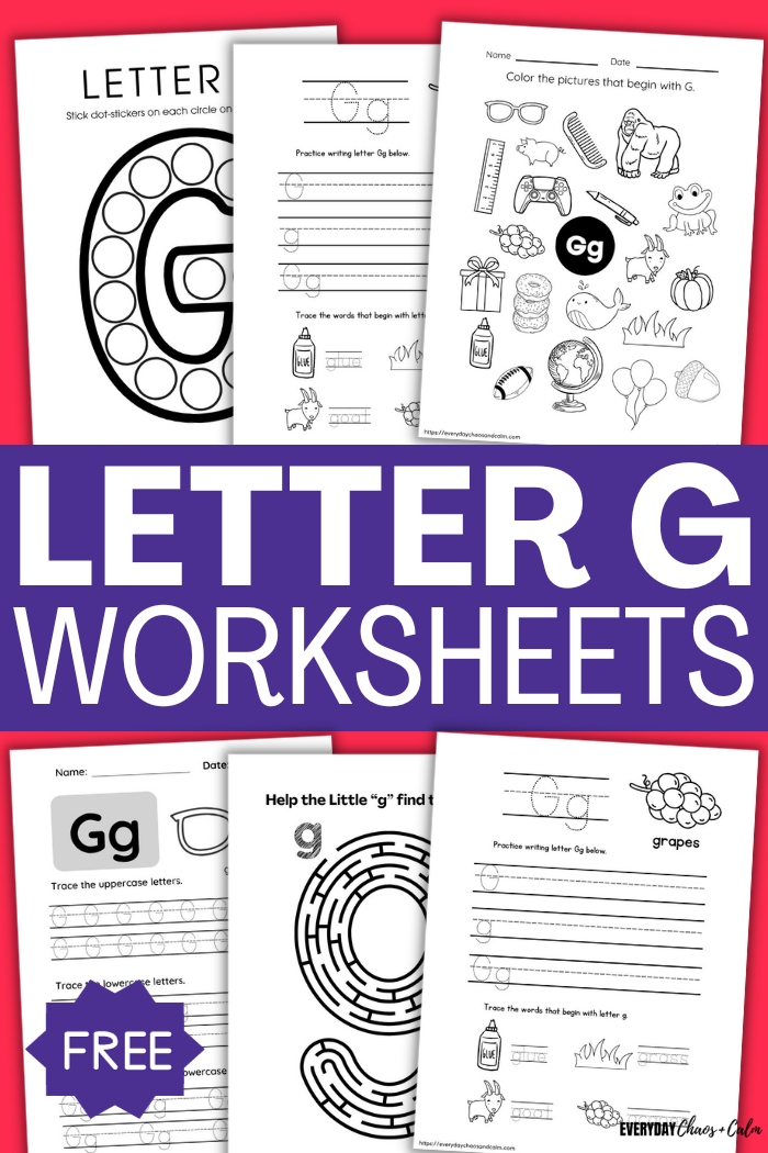 printable letter g worksheet