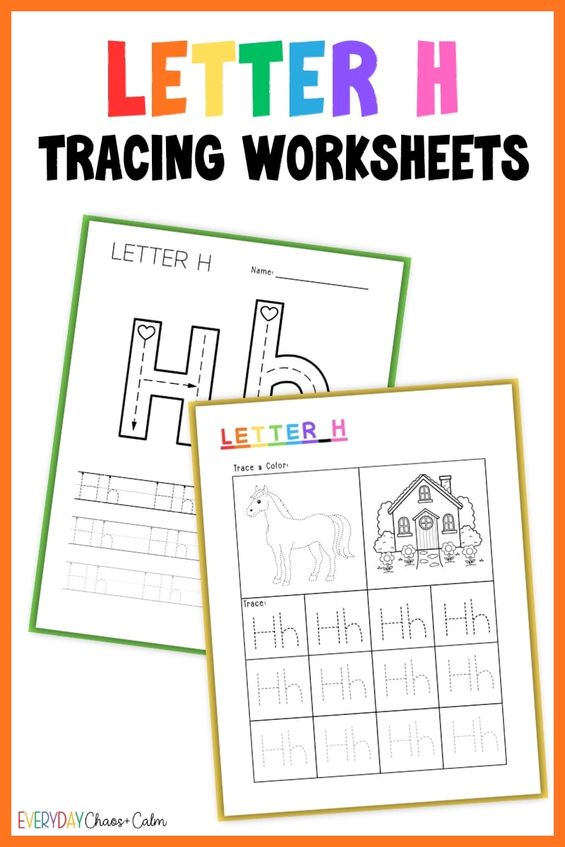 printable letter h tracing worksheets